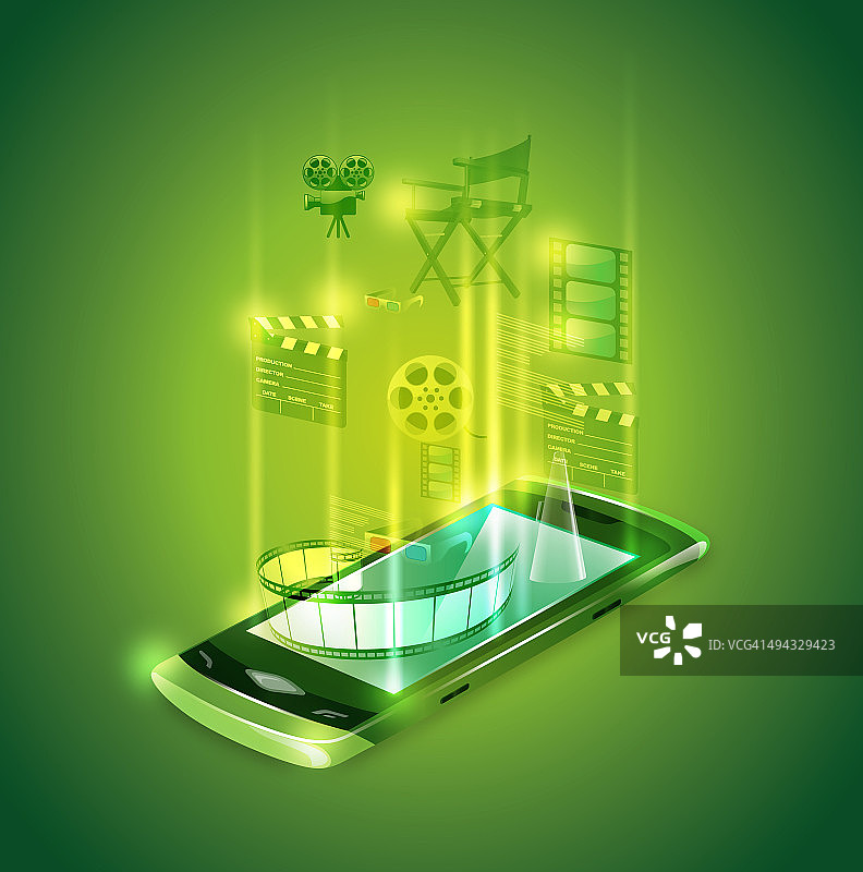 手机娱乐应用插画图片素材