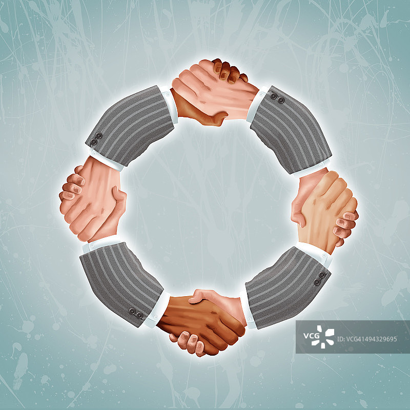 握手的商人：商业协议插画图片素材