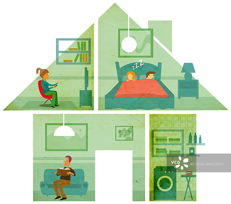 家庭生活场景插图图片素材