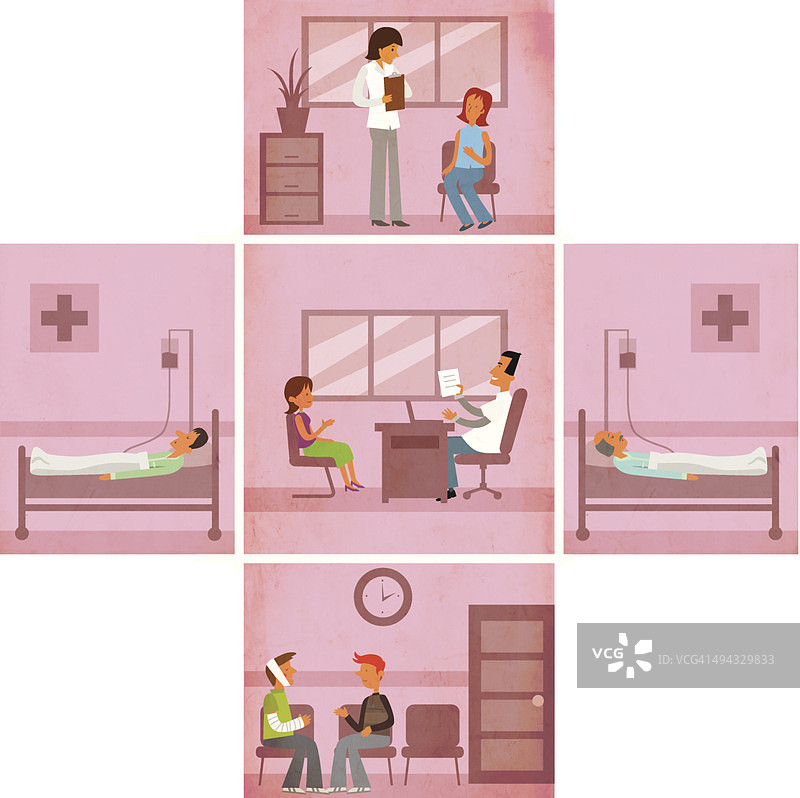 医院内部插画图片素材
