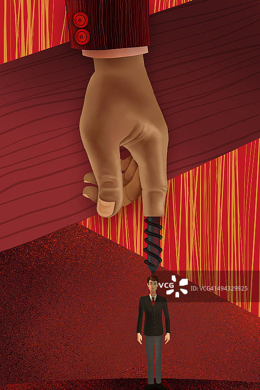 手拧小商人插画图片素材