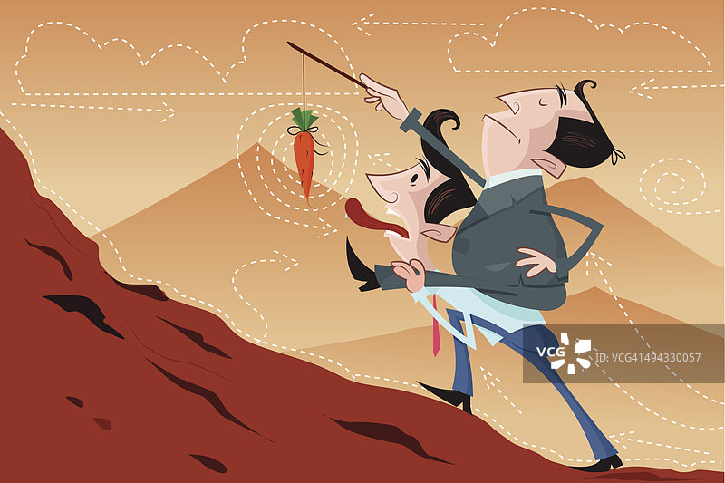 员工背着经理代表奖励激励的插画图片素材