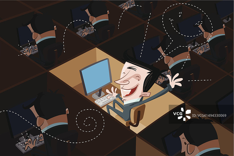 快乐员工插画图片素材