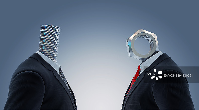 螺母螺栓与商务人士合作插画图片素材