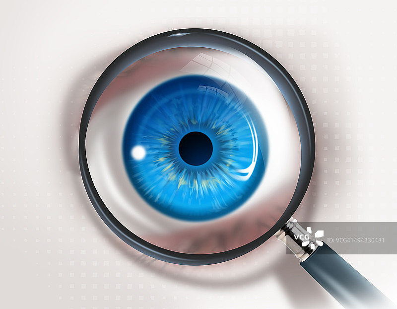 放大镜和眼睛的检查示意图图片素材