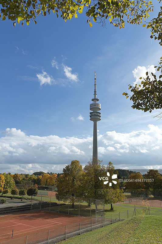 德国慕尼黑奥林匹克公园及塔景观图片素材