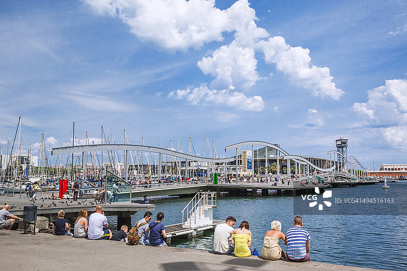 巴塞罗那兰布拉海滨大道图片素材