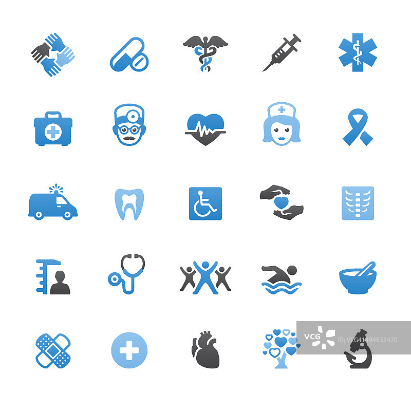与医疗保健相关的矢量图标图片素材