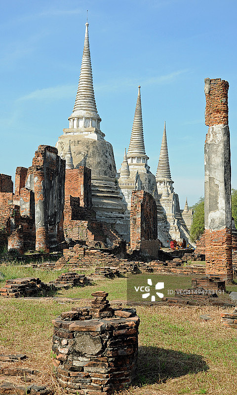 阿瑜陀耶历史公园的佛塔图片素材
