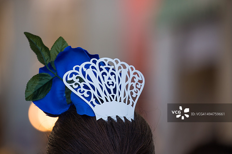 四月节上的西班牙弗拉门戈发梳图片素材