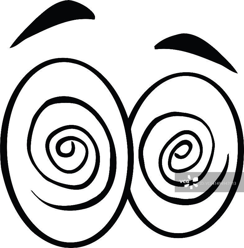 黑白卡通催眠眼图片素材