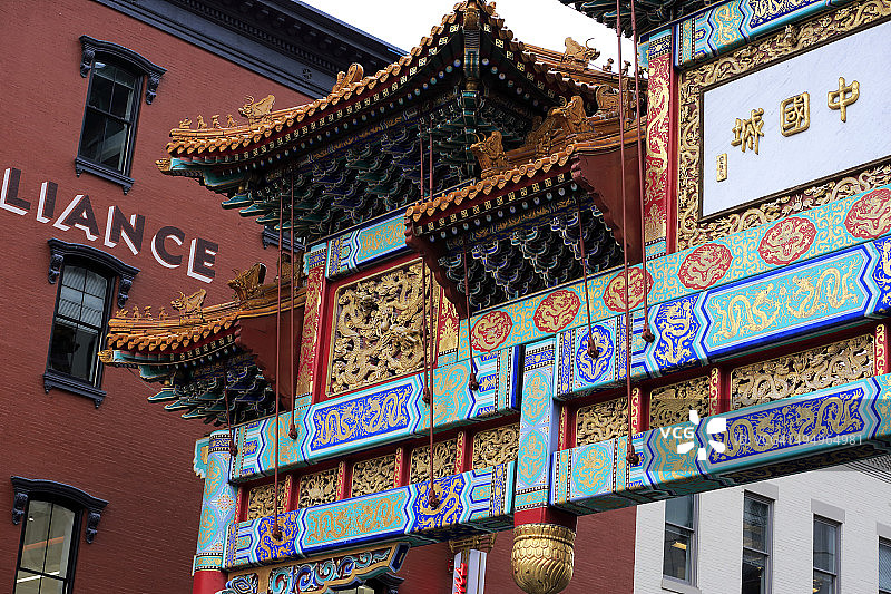 中国城内的友谊拱门图片素材