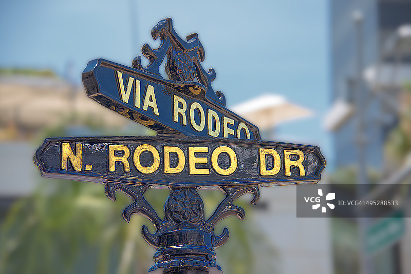 洛杉矶罗迪欧大道指示牌图片素材