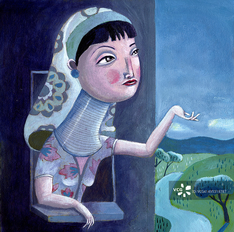 长颈鹿女人图片素材