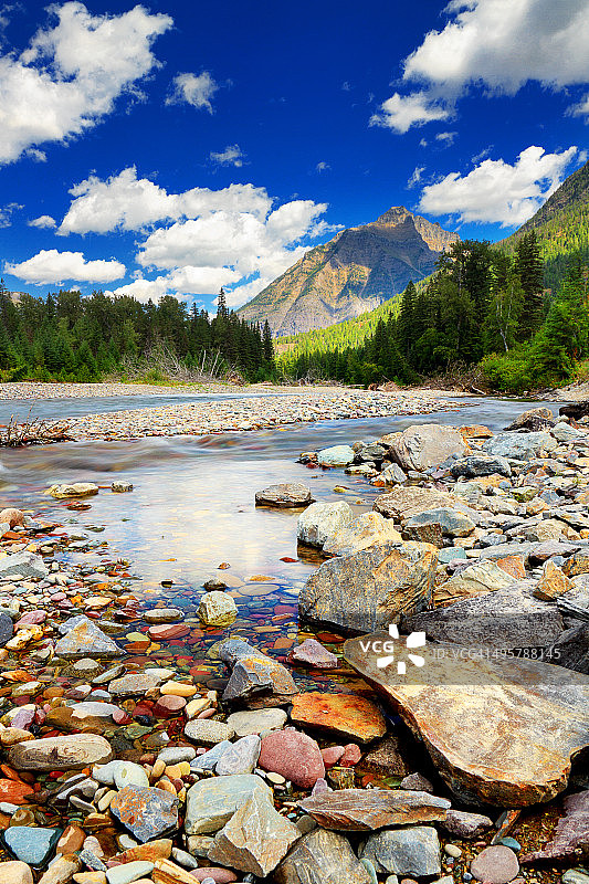 冰川国家公园的麦克唐纳溪图片素材