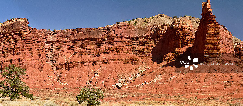 鹰岩全景：国会礁国家公园图片素材