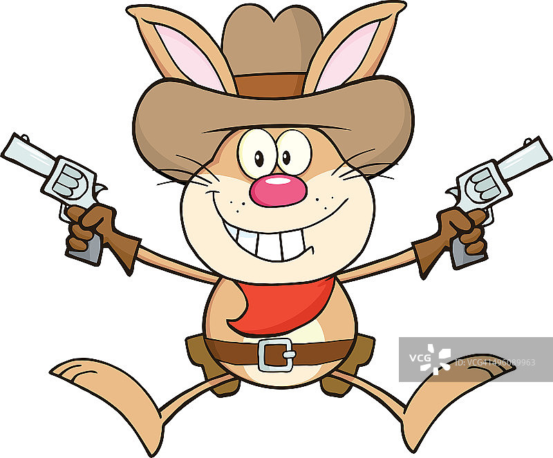 棕色牛仔兔图片素材