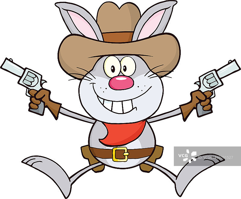 灰色牛仔兔图片素材