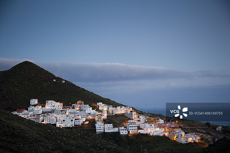 圣安德列斯镇的暮光景色图片素材