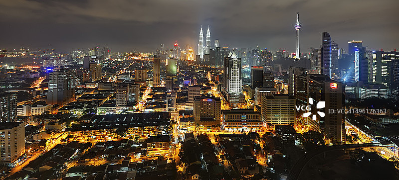 吉隆坡市中心夜景图片素材