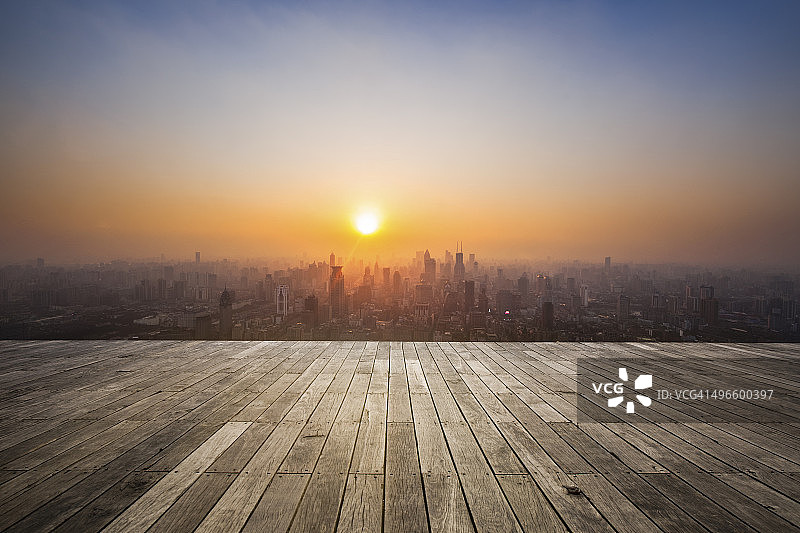 中国上海的日落图片素材