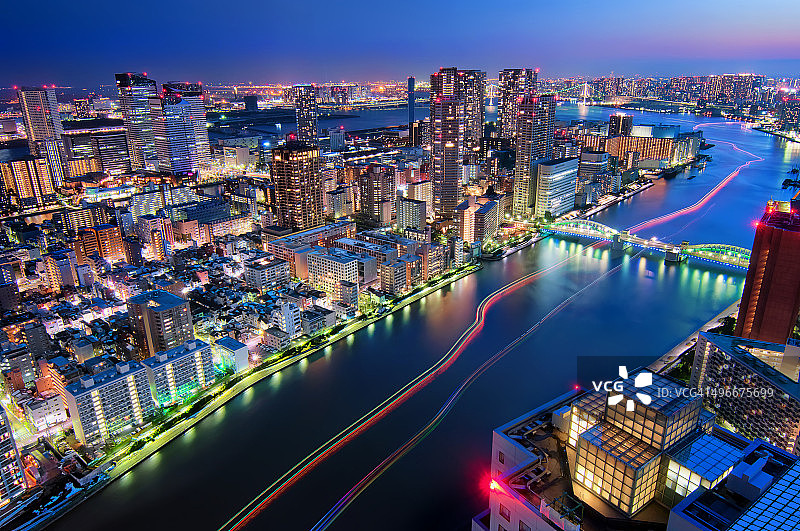 隅田川和筑岛风光图片素材