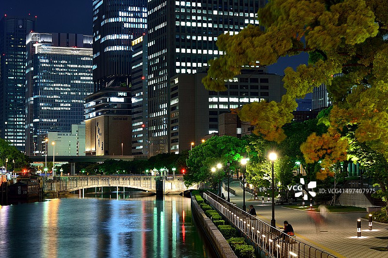 土佐堀夜景图片素材