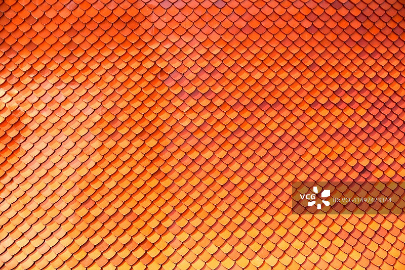 曼谷的赤陶屋顶寺庙图片素材