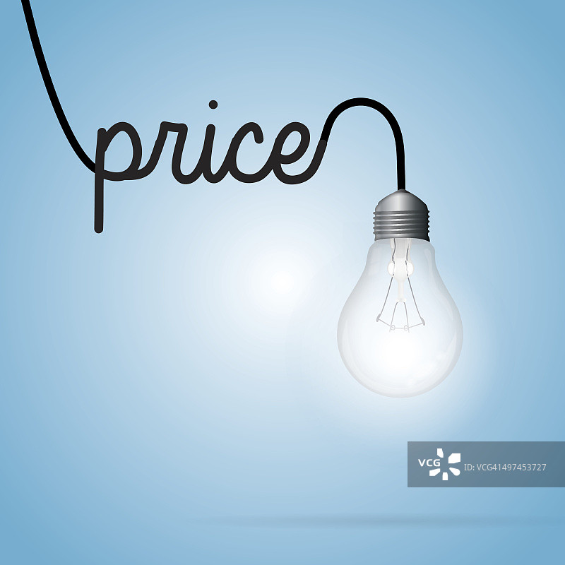 灯泡文字价格图片素材