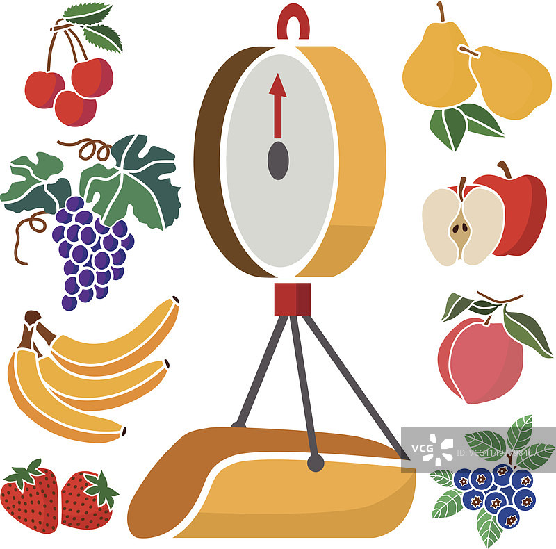 农产品秤和水果图片素材