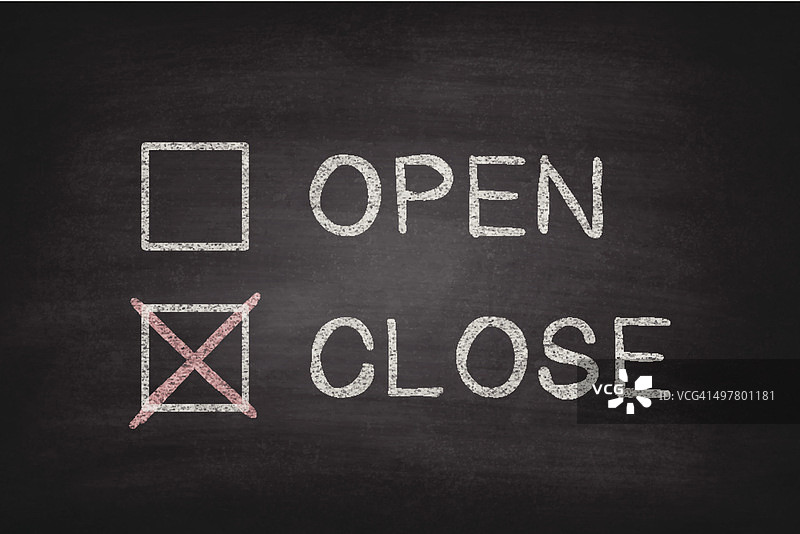 黑板上的打开或关闭复选框图片素材