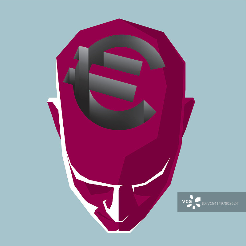 头上的欧元符号图片素材