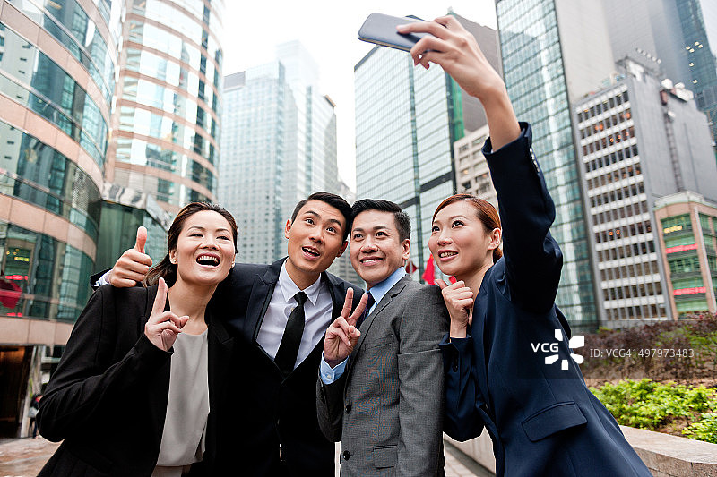 在中国香港自拍的商人图片素材