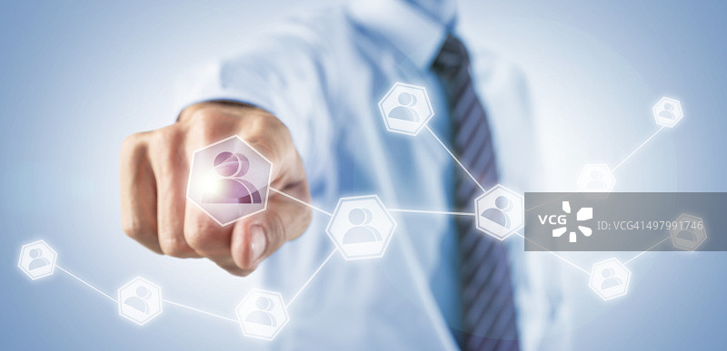 商人拓展社交网络图片素材