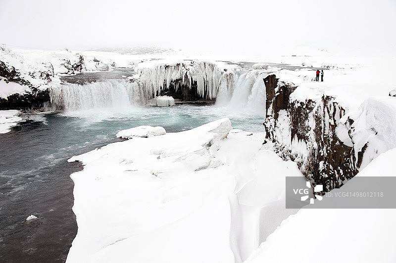 冰岛神瀑冰冻景观图片素材