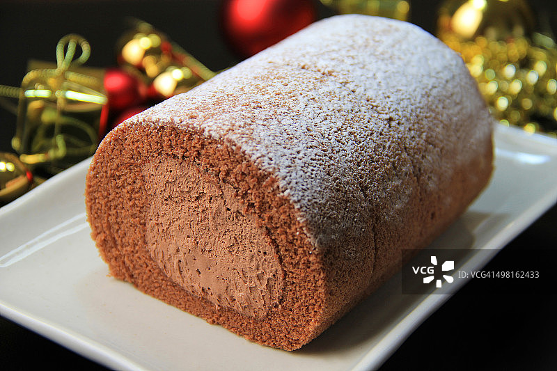 巧克力蛋糕卷图片素材