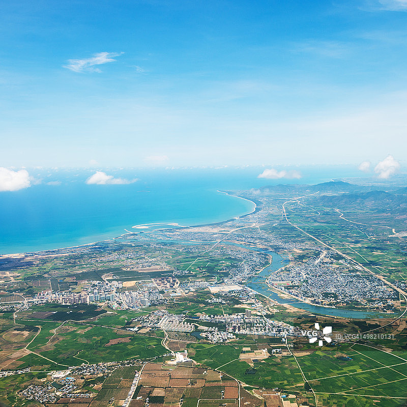 海湾鸟瞰图图片素材