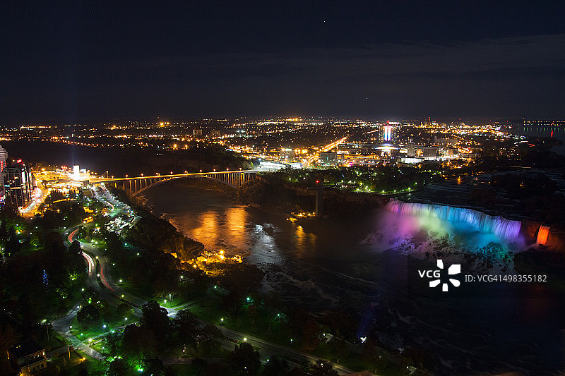 尼亚加拉瀑布夜景图片素材