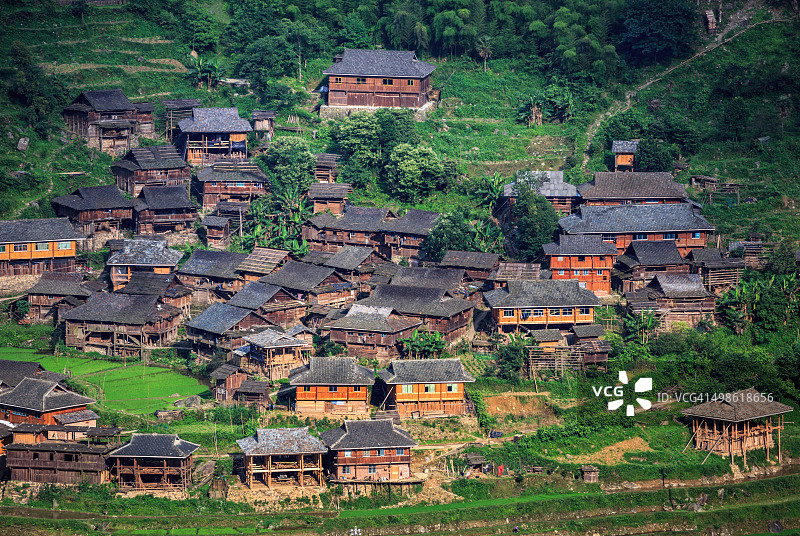 中国贵州加榜山区苗族村寨图片素材