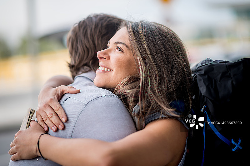 女人说再见图片素材