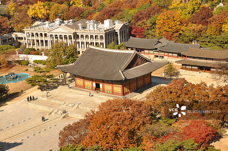 秋季德寿宫鸟瞰图片素材