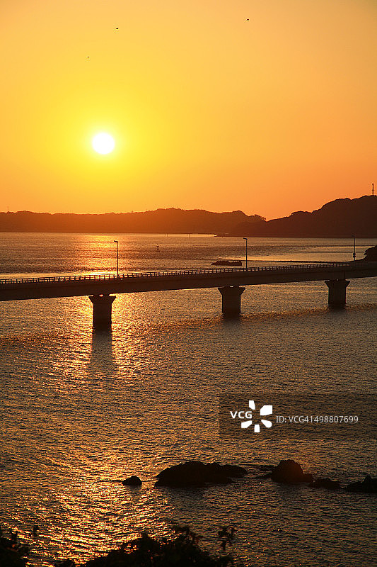 角岛大桥日落景色图片素材