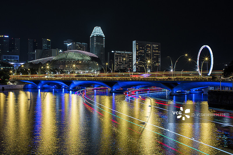 新加坡河畔灯光秀图片素材