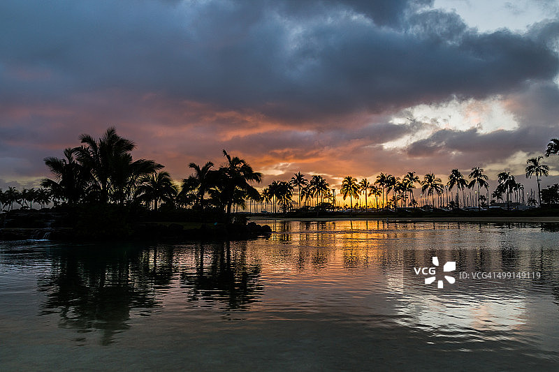 威基基日落图片素材