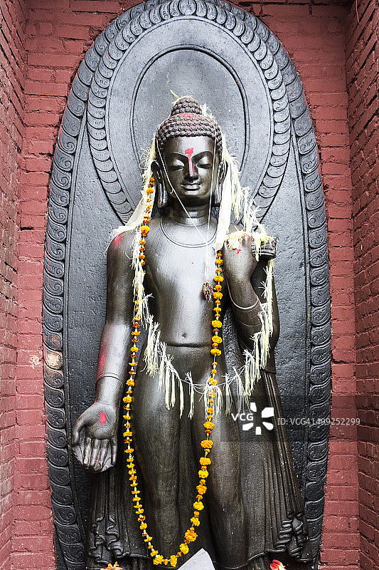 尼泊尔加德满都猴庙的佛像图片素材