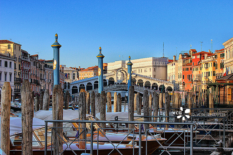 威尼斯的系泊杆图片素材