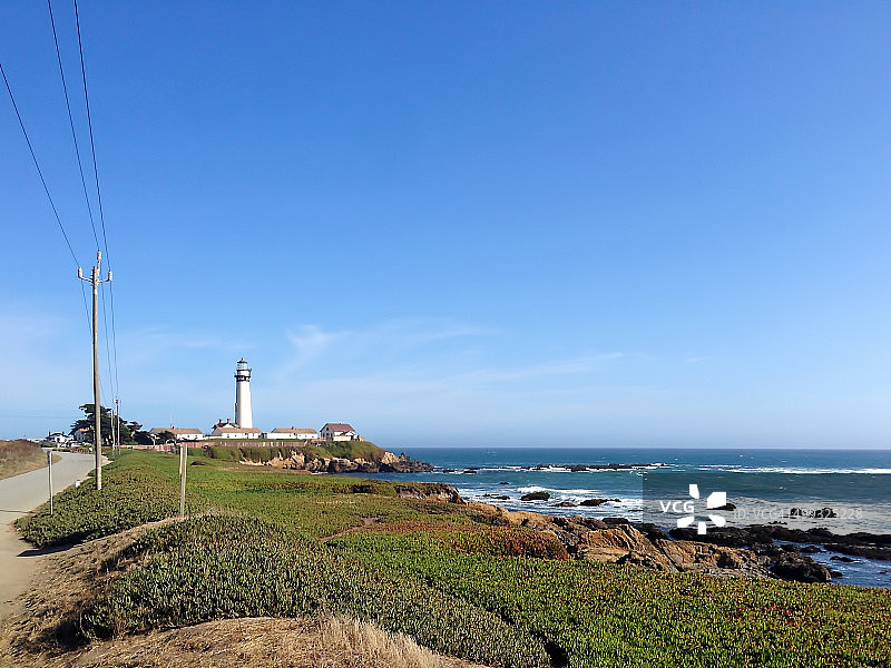 旧金山以南加州北部太平洋海岸的鸽点灯塔图片素材
