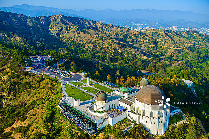 加州洛杉矶格里菲斯天文台航拍图片素材