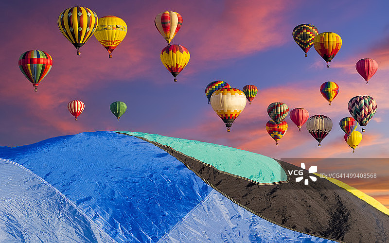 阿尔伯克基上空的热气球图片素材