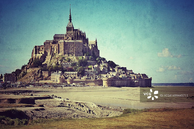 法国诺曼底圣米歇尔山图片素材